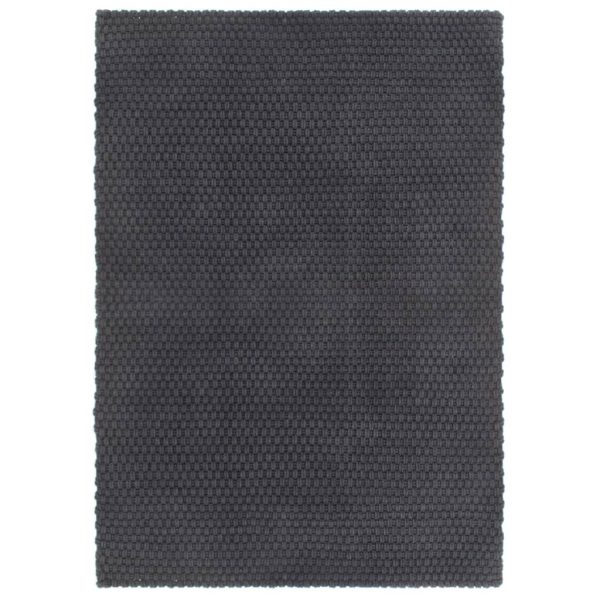 Covor dreptunghiular, antracit, 160×230 cm, bumbac