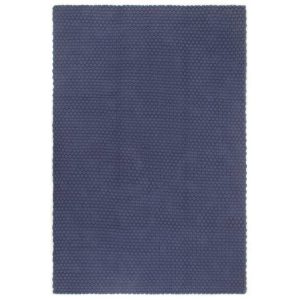 Covor dreptunghiular, bleumarin, 200×300 cm, bumbac