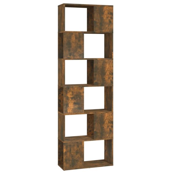 Bibliotecă/Separator de cameră, stejar fumuriu, 60x24x186 cm