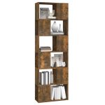 Bibliotecă/Separator de cameră, stejar fumuriu, 60x24x186 cm