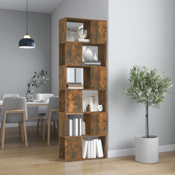 Bibliotecă/Separator de cameră, stejar fumuriu, 60x24x186 cm