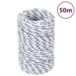 Frânghie de barcă, alb, 2 mm, 50 m, polipropilenă