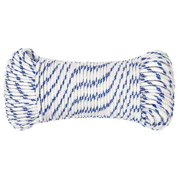 Frânghie de barcă, alb, 4 mm, 25 m, polipropilenă