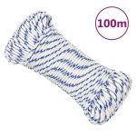 Frânghie de barcă, alb, 4 mm, 100 m, polipropilenă