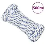 Frânghie de barcă, alb, 4 mm, 500 m, polipropilenă