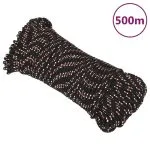 Frânghie de barcă, negru, 5 mm, 500 m, polipropilenă