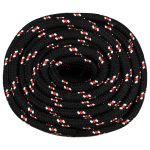 Frânghie de barcă, negru, 20 mm, 25 m, polipropilenă