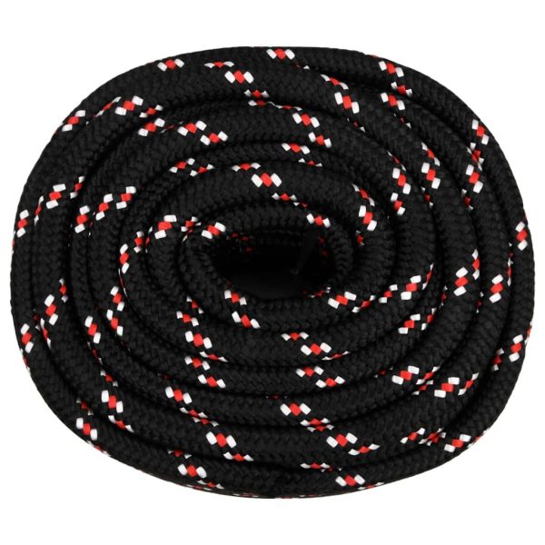 Frânghie de barcă, negru, 20 mm, 25 m, polipropilenă