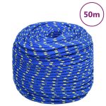 Frânghie de barcă, albastru, 8 mm, 50 m, polipropilenă