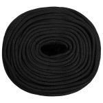 Frânghie de barcă, negru complet, 10 mm, 50 m, polipropilenă