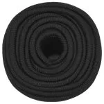 Frânghie de barcă, negru complet, 14 mm, 50 m, polipropilenă