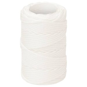 Frânghie de barcă, alb complet, 2 mm, 50 m, polipropilenă