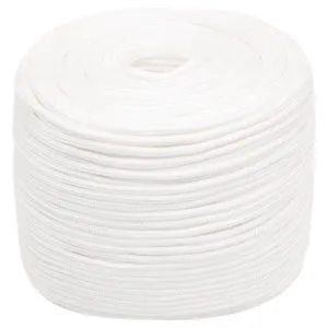 Frânghie de barcă, alb complet, 6 mm, 25 m, polipropilenă