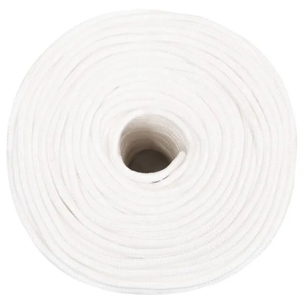 Frânghie de barcă, alb complet, 6 mm, 25 m, polipropilenă