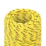 Frânghie de barcă, galben, 2 mm, 25 m, polipropilenă