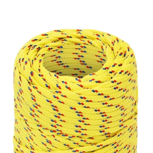 Frânghie de barcă, galben, 2 mm, 25 m, polipropilenă