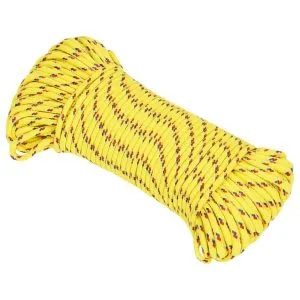 Frânghie de barcă, galben, 3 mm, 100 m, polipropilenă