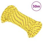 Frânghie de barcă, galben, 4 mm, 50 m, polipropilenă