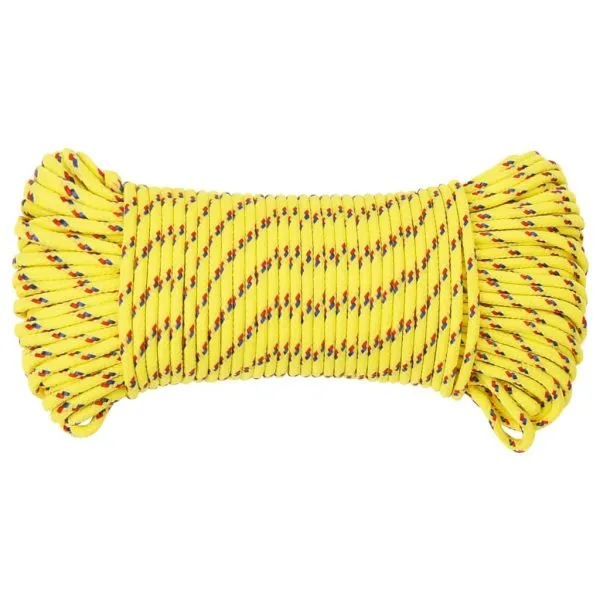 Frânghie de barcă, galben, 4 mm, 500 m, polipropilenă