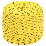 Frânghie de barcă, galben, 6 mm, 100 m, polipropilenă