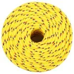 Frânghie de barcă, galben, 10 mm, 25 m, polipropilenă
