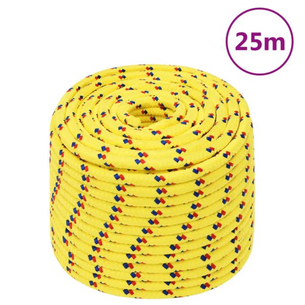 Frânghie de barcă, galben, 12 mm, 25 m, polipropilenă