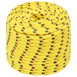 Frânghie de barcă, galben, 12 mm, 25 m, polipropilenă