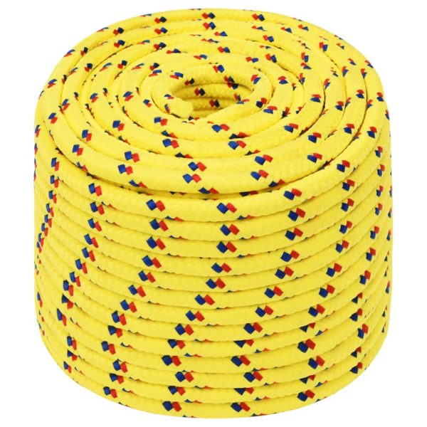 Frânghie de barcă, galben, 12 mm, 25 m, polipropilenă