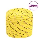 Frânghie de barcă, galben, 16 mm, 100 m, polipropilenă