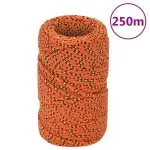 Frânghie de barcă, portocaliu, 2 mm, 250 m, polipropilenă