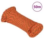 Frânghie de barcă, portocaliu, 4 mm, 50 m, polipropilenă