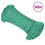 Frânghie de barcă, verde, 4 mm, 50 m, polipropilenă