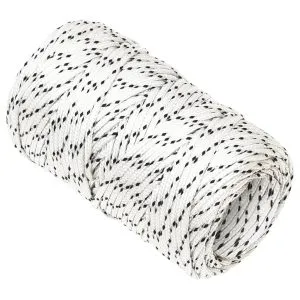 Frânghie împletită pentru barcă, alb, 2 mm x 25 m, poliester