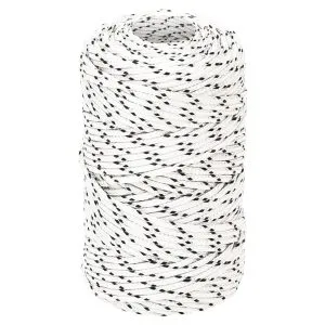 Frânghie împletită pentru barcă, alb, 2 mm x 100 m, poliester
