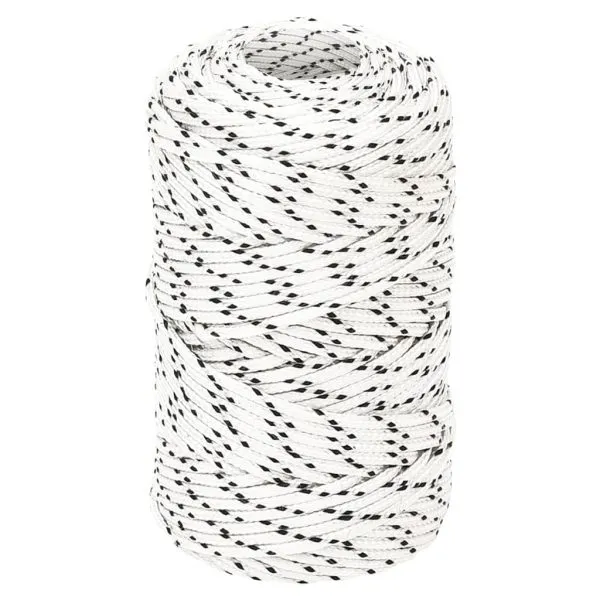 Frânghie împletită pentru barcă, alb, 2 mm x 100 m, poliester