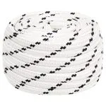 Frânghie împletită pentru barcă, alb, 16 mm x 25 m, poliester