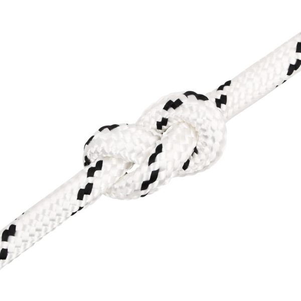 Frânghie împletită pentru barcă, alb, 16 mm x 50 m, poliester