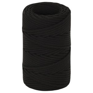 Frânghie de lucru, negru, 2 mm, 25 m, poliester