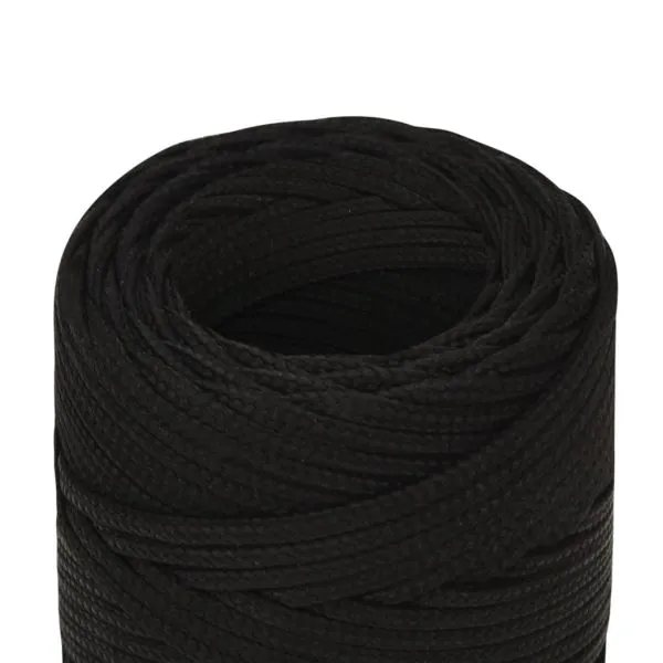 Frânghie de lucru, negru, 2 mm, 250 m, poliester