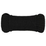 Frânghie de lucru, negru, 4 mm, 25 m, poliester
