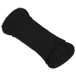 Frânghie de lucru, negru, 5 mm, 25 m, poliester