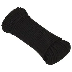 Frânghie de lucru, negru, 5 mm, 500 m, poliester