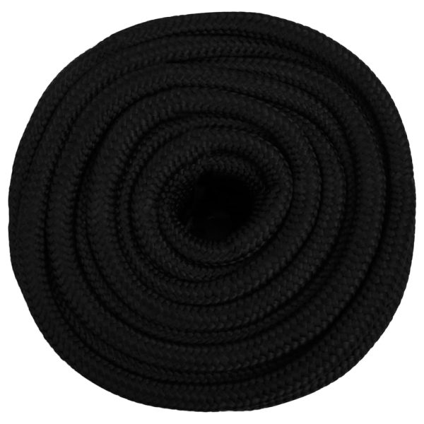 Frânghie de lucru, negru, 16 mm, 50 m, poliester