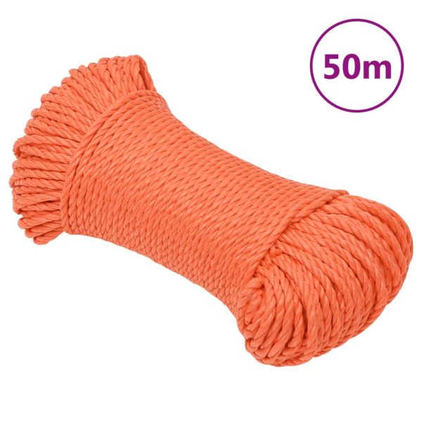 Frânghie de lucru, portocaliu, 6 mm, 50 m, polipropilenă