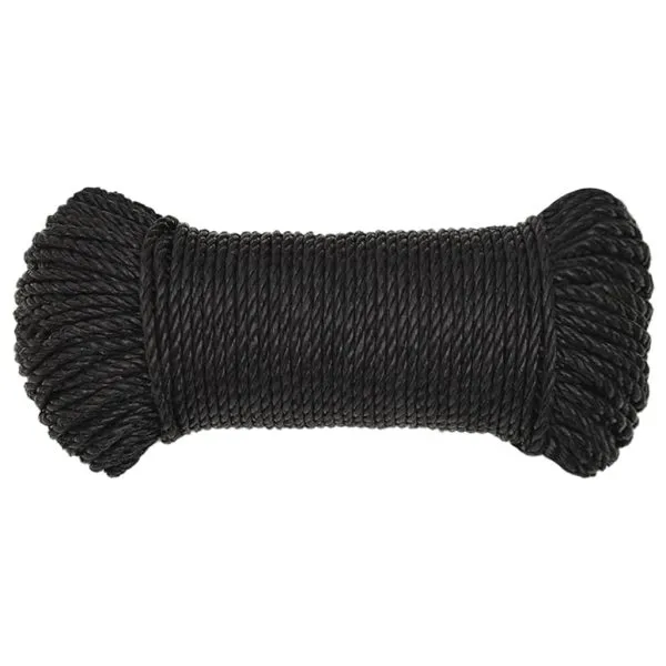 Frânghie de lucru, negru, 8 mm, 100 m, polipropilenă