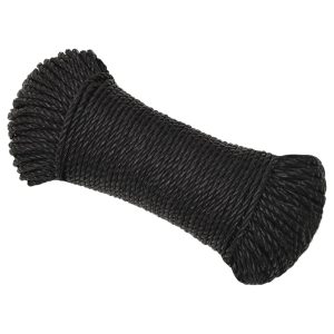 Frânghie de lucru, negru, 8 mm, 500 m, polipropilenă