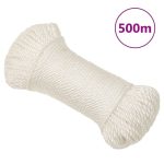 Frânghie de lucru, Alb, 6 mm, 500 m, polipropilenă