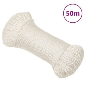 Frânghie de lucru, Alb, 8 mm, 50 m, polipropilenă