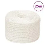 Frânghie de lucru, Alb, 14 mm, 25 m, polipropilenă