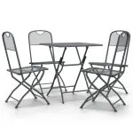 Set mobilier grădină 5 piese antracit plasă metalică expandată